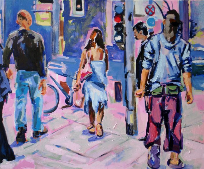 Projects straßenszene berlin frau rosa